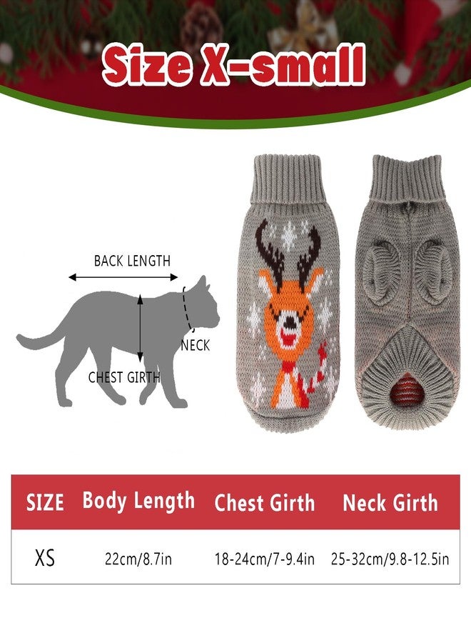 Gvhntk Dog Christmas Sweaters Christmas Sweater Cat Pet Xmas Clothes Cat Outfit Holiday Classic Winter Knitwear Warm Reindeer Snowflake Sweater for Kitty Puppy Dogs Cat - Image 3